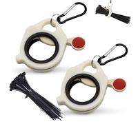 JNGTKL Cable Tie Organizer, 2 Pcs Zip Ties Holder with 20 Black Zip Ties, Fluorescent Glow-in-the-Dark Plastic, White, Black