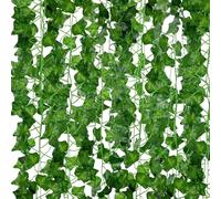 JNGTKL Fake Vines, 6 PacK 220cm Artificial Ivy Garland, Pendable Hanging Plants, A Pseudopotamus With Leaves, Be Suitable For Kitchen Office Wedding Christmas Party Festive(Green)