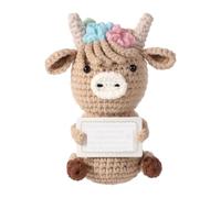 JNGTKL Highland Cow Knitted Toy - Woven Positive Emotional Gift - Crocheted Animal Ornament for Cheer