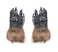 JNGUOSICN 2 PCS Werewolf Gloves Halloween Werewolf Hand Costume Gloves with Claws Animal Hairy Hands Animal Paw Cosplay Props for Adults Halloween Costume Accessory
