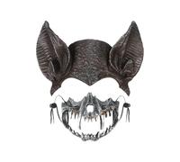 JNGUOSICN 2Pcs Bat Cosplay Mask Vampires Horror Bat Half Mask Headwear Skull Skeleton Werewolf Half-Face Mask Animal Shape Cosplay Costume Prop for Halloween Carnival Role Play Dress Up Party