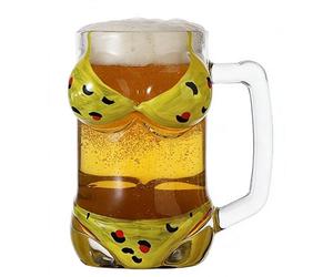 JNGUOSICN Bikini Boobs Glass 3D Breasts Cocktail Glasses Cup Novelty Large Boobs Drinking Glass Funny Body Shape Beer Glasses Naked Women Whisky Cup for Nightclub Home Bar Decor, 300ML