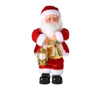 JNGUOSICN Christmas Father Santa Decor Electric Singing Dancing Musical Santa Claus Gift Holding Bell and Lantern Father Desktop Ornament Novelty Christmas Decoration