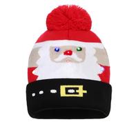 JNGUOSICN Christmas LED Knitted Hat Light Up Beanie Cap Flashing Christmas Party Hat Winter Warm Knitted Bobble Cap for Kid Adult Xmas Ugly Sweater Party