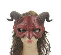 JNGUOSICN Halloween Goat Horn Devil Mask Half Face Scary Animal Masks Gothic Skull Sheep Head Mask Skeleton Vampire Scary Face Masks for Halloween Masquerade Cosplay Party Prop