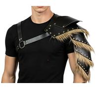JNGUOSICN Vintage Single Shoulder Armor Adjustable Medieval Shoulder Guard Hardness Retro Men Steampunk Pauldron Harness for Halloween Cosplay Accessory