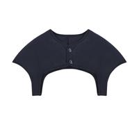 JNGUOSICN Warm Shoulder Shawl Cape Winter Short Cape Shoulder Warmer Wrap with Buttons Thermal Fleece Cotton Padded Cover Poncho for Women Men Black