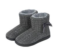 JNGUOSICN Women Knit Slipper Boots Indoor Outdoor Winter Warm Bootie Cashmere Boots Anti-slip Sole Boots Fuzzy Indoor House Shoes Ladies Ankle Boots Non-slip Thicken Warm Boots