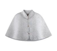 JNGUOSICN Women Warm Shoulder Shawl Cape Winter Short Cape Shoulder Warmer Wrap with Buttons Thermal Fleece Padded Cover Poncho for Women Men Grey