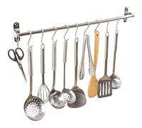 JNHGSHUAISDF Kitchen Utensils Holder Kitchen Hanging Racks 304 Stainless Steel Rail Utensil Storage Hanger Wall Mounted Hanging Rack for Kitchen Tools and Pots(60cm)