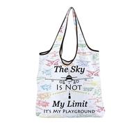 JNIAP Aircraft Lover Flight Research Gift Pilot Flight Cadet Reusable Grocery Bag Flight Instructor Gift, My Playground Rb