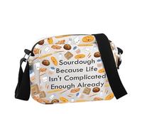 JNIAP Baking lover Gift Sourdough Bread Lover Crossbody Bag Bread Maker Gift, Sourdough Because Hcb
