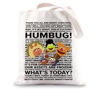 JNIAP Christmas Carol Tote Bag Charles & Rizzo & Bob & Tiny Tim & Jacob Gifts Gonzo Rizzo Shoulder Bag, Humbug, L