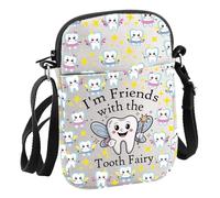 JNIAP Dentist Gift for Dental Hygienist I'm Friends with the Tooth Fairy Crossbody Bag Oral Surgery Assistant Gift, I'm Friends With C Bag