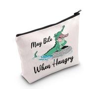 JNIAP Funny Alligator Gift May Bite When Hangry Cosmetic Bag Animal Lovers Gift For Her, When Hangry Bag