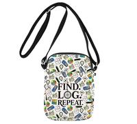 JNIAP Geocaching Crossbody Bag Geocache Lovers Gift Geocacher Gift Find Log Repeat Treasure Hunting Shoulder Bag, Find Log Cb