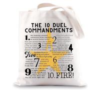 JNIAP Hamilton Musical Tote Bag Hamilton Gift 10 Duel Commandments Gifts Hamilton Broadway Canvas Bag, 10 Duel Tb, L