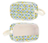 JNIAP Italian Amalfi Coast Lemons Clear Makeup Bag Amalfi Coast Lemons Gift Italian Lemon Cosmetic Bag Italian Islands Travel Pouch, Lemons cmb, Cosmetic Bag