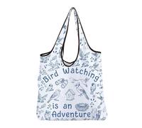 JNIAP Nature Lover Gift Bird Watching is an Adventure Reusable Grocery Bags Bird Nerd Gift