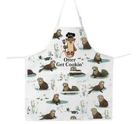 JNIAP Otter Kitchen Apron - Cooking and Baking Gift for Otter Lovers and Moms, Otter Get Cookin, Large