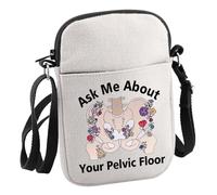 JNIAP Pelvic Floor Physical Therapist Gift Ask Me About Your Pelvic Floor Cossbody Bag Pelvic Health Gift, Ask Pelvic Floor C Bag