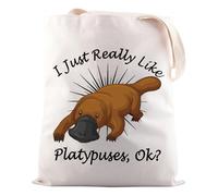 JNIAP Platypus Lover Gift I Just Really Like Platypuses Tote Bag Australian Platypus Gift, Really Like Platypuses Tote Bag