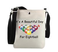 JNIAP Pool Player Gift It's A Beautiful Day For Eightball Crossbody Bag Billiards Lover Gift, For Eightball Xk