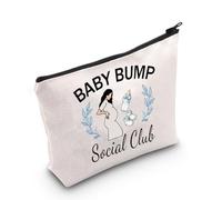 JNIAP Pregnancy Gift Baby Bump Social Club Cosmetic Bag Expecting Mom Gift, Baby Bump Social Bag