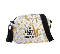 JNIAP Saxophone Player Gift I'm Saxy And I Know It Crossbody Bag Jazz Music Enthusiast Gift, I'm Saxy a Hcb