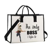 JNIAP Singer Fans Cosmetic Makeup Bag Rock Music Lover Gifts The Only Boss I Listen To Music Zipper Pouch Bag Singer Merchandise, only boss tote, Fit