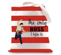 JNIAP Singer Fans Cosmetic Makeup Bag Rock Music Lover Gifts The Only Boss I Listen To Music Zipper Pouch Bag Singer Merchandise, red Only Boss tb, M, Fit
