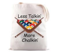 JNIAP Snooker Player Gift Less Talkin More Chalkin Tote Bag Billard Pool Game Player Gift, Less Talkin Tote Bag