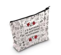 JNIAP Tattoo Artist Gift I'd Rather Be Getting Tattooed Cosmetic Bag Tattoo Lover Gift, Getting Tattooed Bag