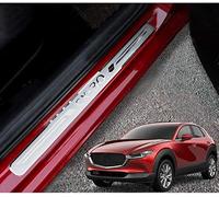 JNIGEL 4 pcs Stainless Steel Car Door Sill Protector for Mazda CX-30 CX30 2019 2020, Door Sill Welcome Pedal Non-Slip Anti Scratch Threshold Plate Sticker Trim Accessories
