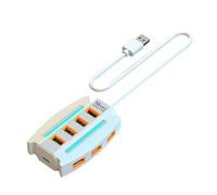 JNJOOD 1.2 M USB Hub 10 Port USB 2.0 Splitter Card Reader USB Expander for Laptop PC Keyboard Mouse Hard Disk Flash Drive White