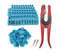 JNJOOD Ear Tags Plastic 001-100 Number Plastic Livestock Animal Tags for Cows Ear Tag Applicator Kit,100 PCS
