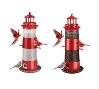 JNJOOD Large Capacity Bird Feeder Squirrel Proof Bird for Outside Metal Bird Seed for Black for Outdoors Hanging