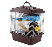 JNJOOD Pet Cage Hamster Cottage with Transparent Skylight Double Layer House for Hamster Golden Hamster Pet Coffe