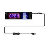 JNJOOD Pixel Panel LED USB 5V 16x 96 Resolution RGB Scrolling Text Animation for Advertising Car Home 7x 17cm