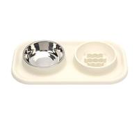 JNJOOD Slow Feeder Bowl Set or Cats and Dog/Non Skid Silicone Pet Bowls/Non Spill Food Mat with Stainless Steel Bowl