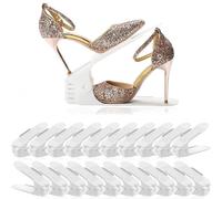 JNKODNB Shoe Rack, Set of 20 Shoe Organizers, Space-Saving Adjustable Shoe Racks, Space-Saving Shoe Racks for Closet, Non-Slip Plastic Shoe Rack (White)