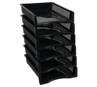 Jnktka 6 Tier Letter Tray Organiser, Stackable Plastic Letter File Tray, Black