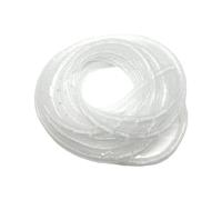 JNMING 10 Meters Spiral Cable Sleeve 6mm to 30mm Flexible Protective Tube Plastic Line Wrap Protector(White,OD 30mm)
