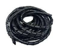 JNMING 10 Meters Spiral Cable Sleeve 6mm to 30mm Flexible Protective Tube Plastic Line Wrap Protector(Black,OD 25mm)