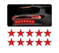 JNNJ 10 Pieces Star Shape Reflective Stickers, Car Star Shape Safety Stickers Waterproof Adhesive High Visibility Night Caution Warning Reflector, Car High Intensity Reflective Sticker(Red)