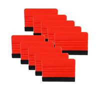 JNNJ 10Pcs Plastic Felt Edge Squeegee, Felt Squeegee for Vinyl, 10 cm Vinyl Wrap Squeegee Applicator Tool Universal for Car Vinyl Wrap Window Tint Wallpaper Decal Sticker Installation(Red)