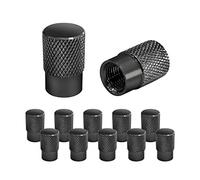 JNNJ 12 Pcs Car Tyre Valve Stem Caps, Aluminium Alloy Dust-proof Cap for Auto Wheel Valve, Waterproof Leak-proof Dust Cap Covers, Universal for Vehicles Trucks Motorcycles SUVs(Black)