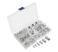 JNNJ 165 Pieces Blind Insert Nut, Flat Head Aluminum Rivet Nut, Flat Head Threaded Insert Nutserts Assort, Aluminum Alloy Flat Head Metric Threaded Rivetnut Insert Nutsert Rivet Nut Assortment