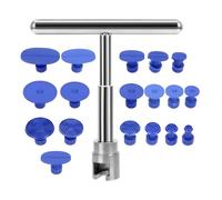 JNNJ 19Pcs Cars Dent Removal Kit, T Bar Repair Hammer with Suction Cup, Auto Body Dent Lifter and Puller, Automotive Dent Paintless Repair, Vehicles Universal Hail Damage Removal Tabs and Hammer