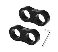 JNNJ 2 PCS AN6 Separator Aluminum Clamp, Hose Separator Clamp Fuel Line Mounting Clamp Aluminum, Fuel Line Mounting Clamps Suitable for Fuel Hose, Gas Oil Hose, Brake Line, Water Pipe(Black)